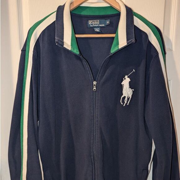 POLO RALPH LAUREN Jacket Mens XL Blue Green White Wimbledon Ball Boy Tennis - Picture 1 of 7